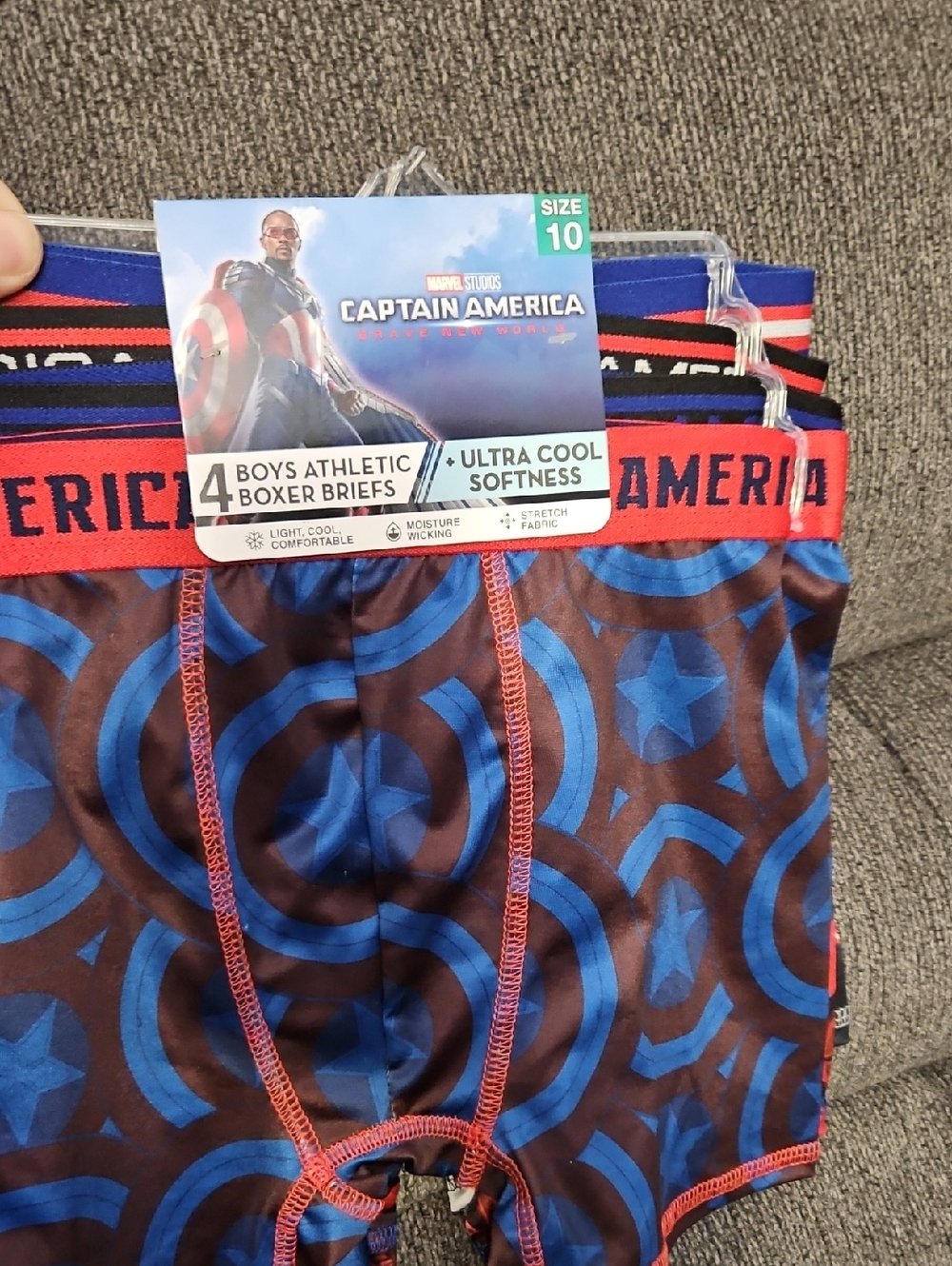 Marvel Captain America Boys Boxer Briefs - Blue & Red